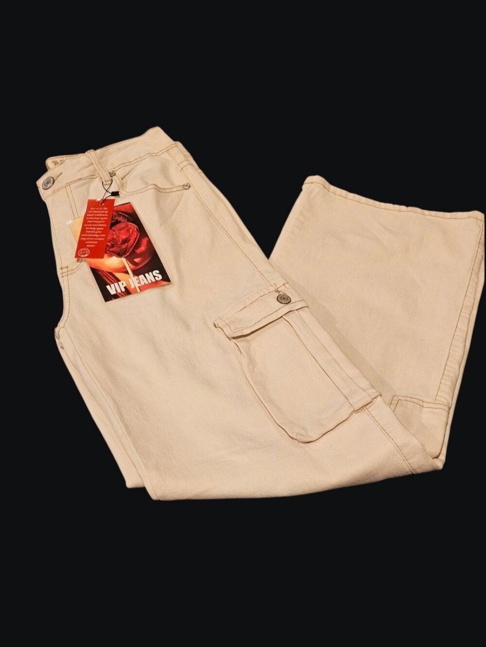 VIP Women's Beige Cargo Pants with Utility Pockets